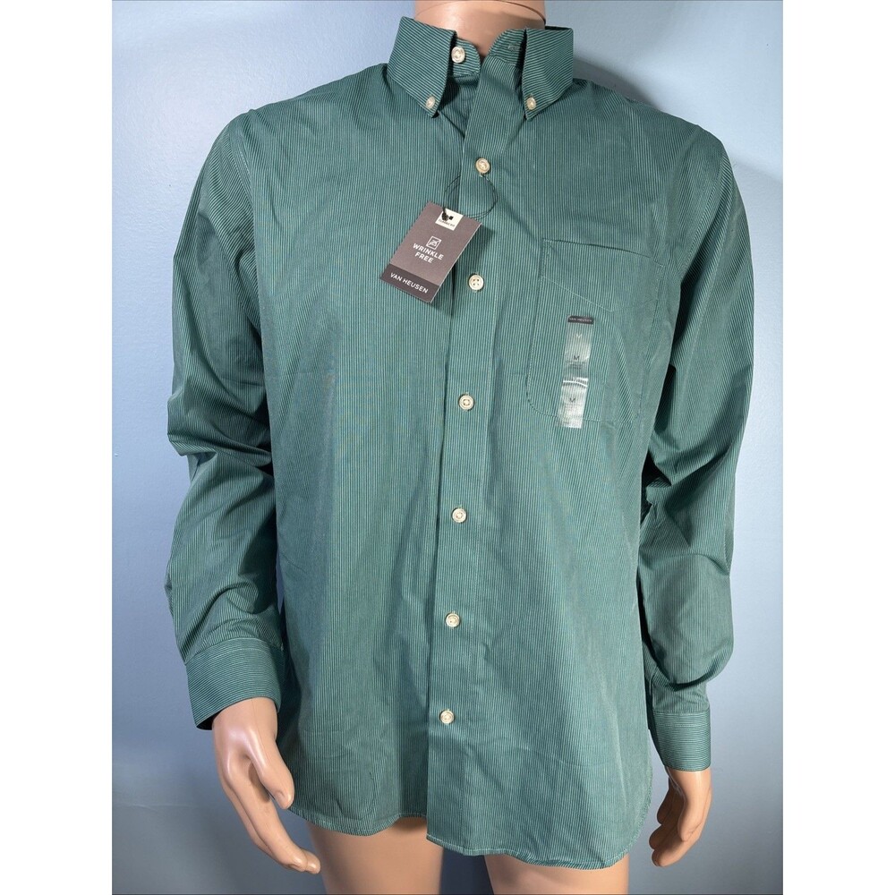 Van Heusen Green Dress Shirt (Men’s Size M, 15-15.5) Classic Fit, New